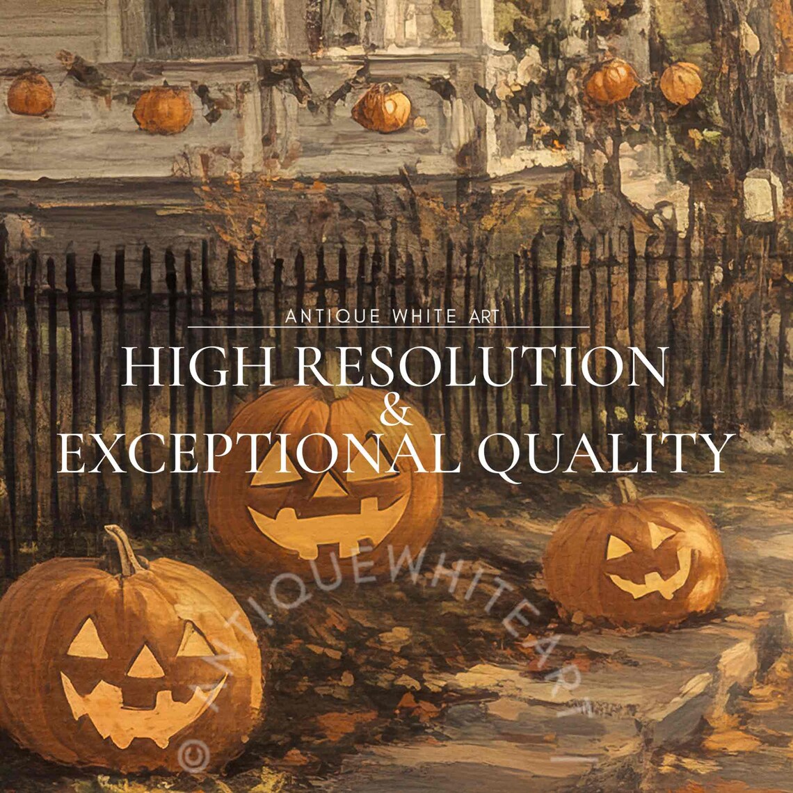 Spooky Town Halloween Vintage Town Street Art Print - Image 4