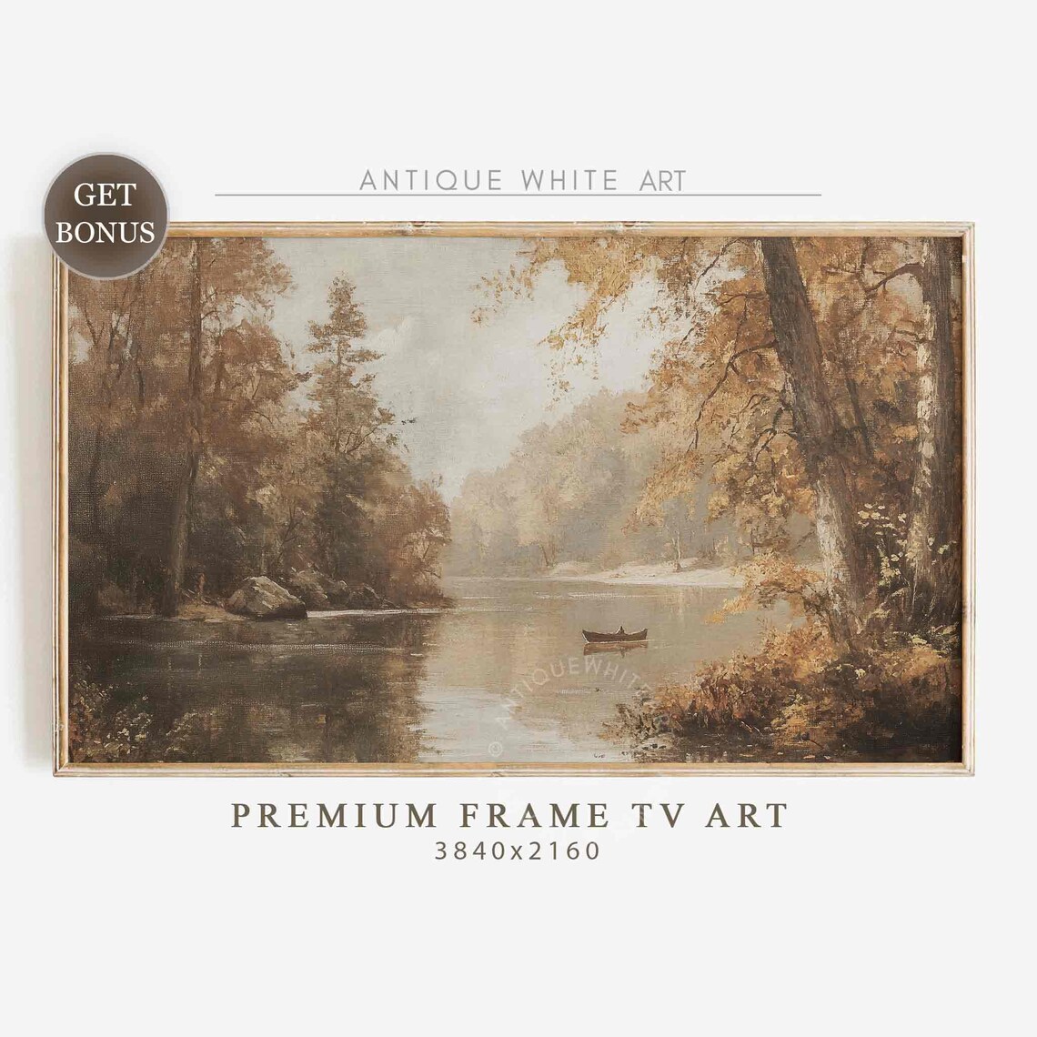 Fall Rustic Landscape Art Print, Vintage Forest