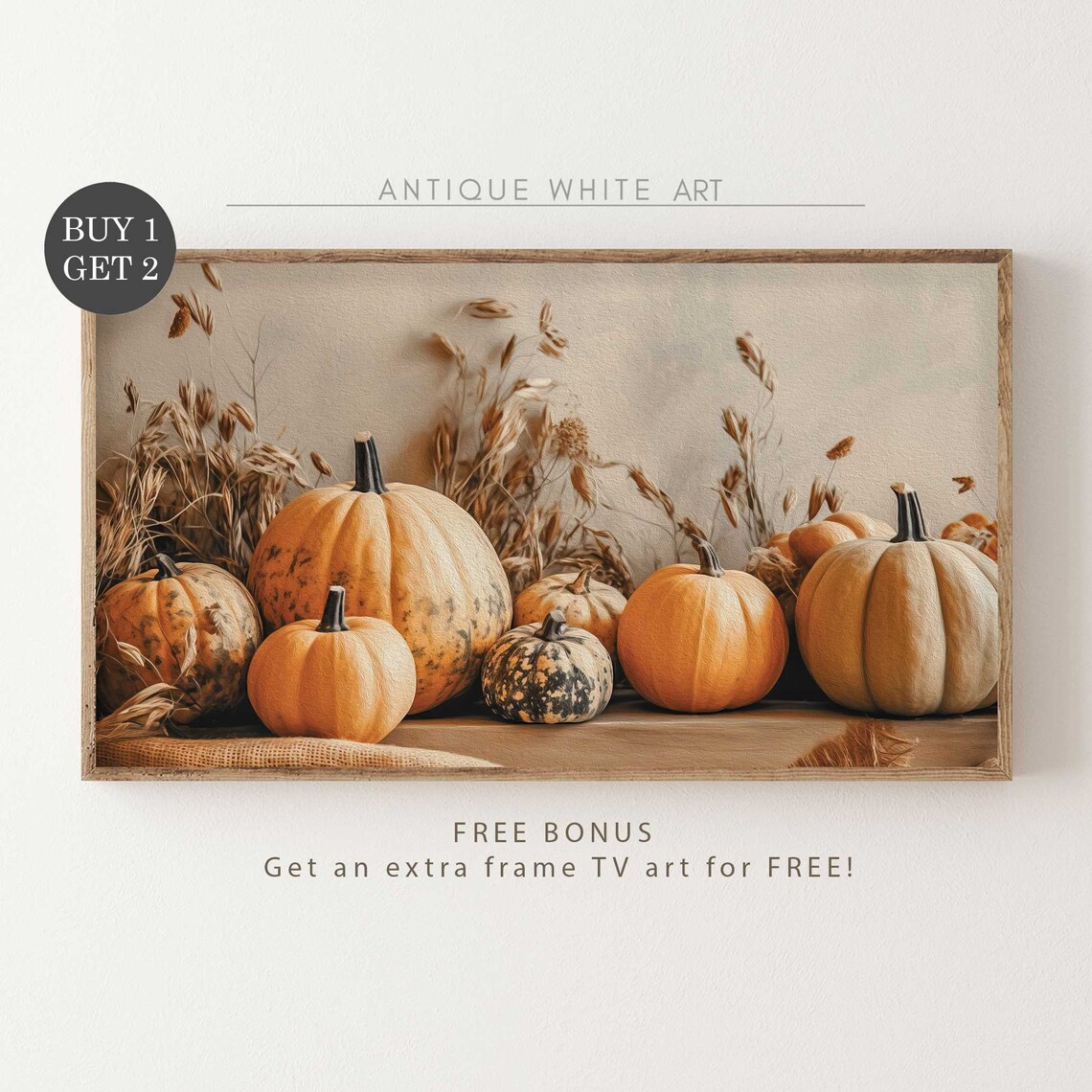 Frame Tv Fall Landscape Pumpkins Wall Art Print - Image 3