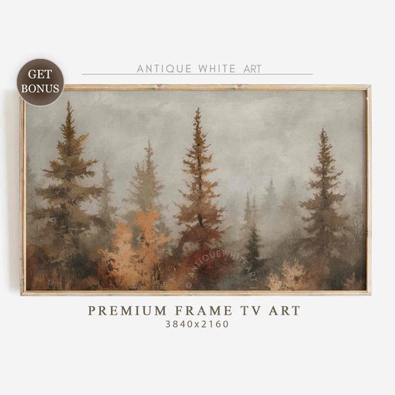 Fall Frame Tv Art Earth Toned Painting Farmhouse Fall Decor Rustic Landscape Art For Tv Vintage Style Painting Fall Screensaver Tv460