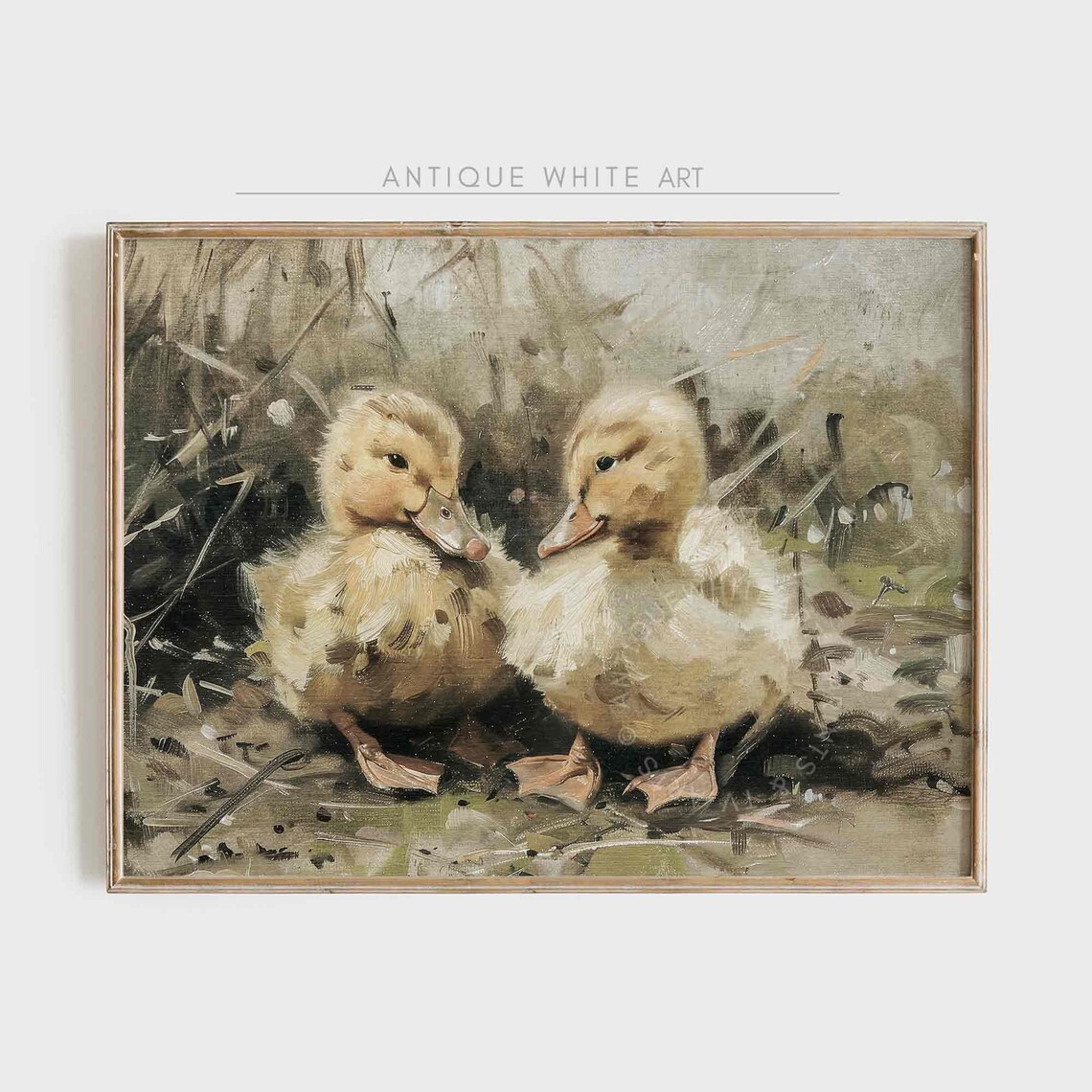 Easter Ducklings Art Print, Spring Vintage Animal