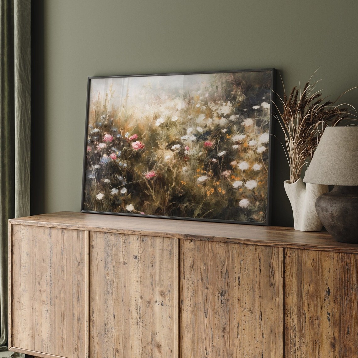 Wildflower Meadow Landscape, Spring Country Art Print - Image 3