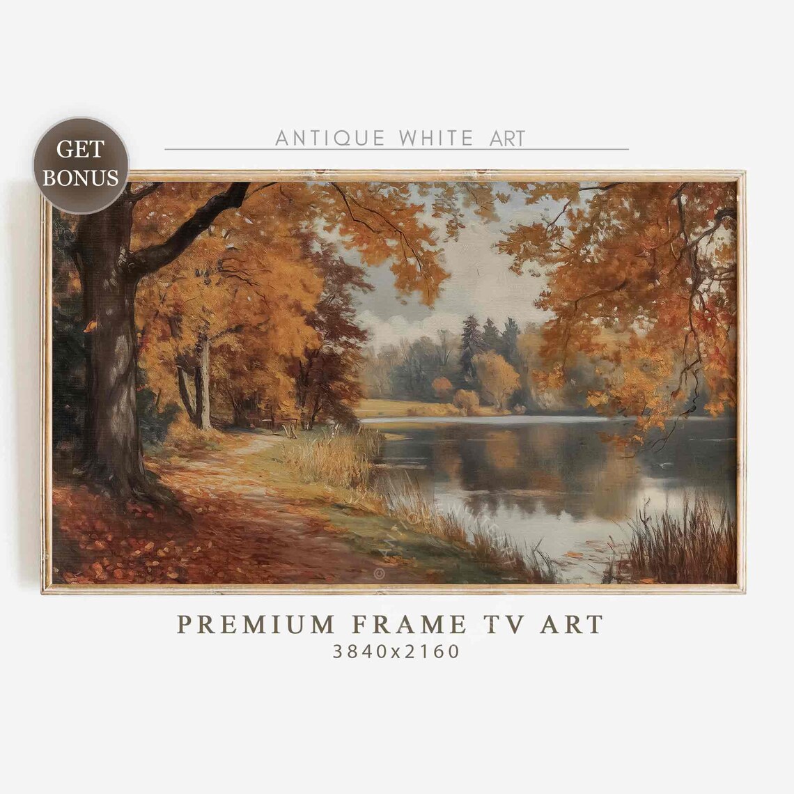 Fall Landscape Art Print, Farmhouse Autumn Painting