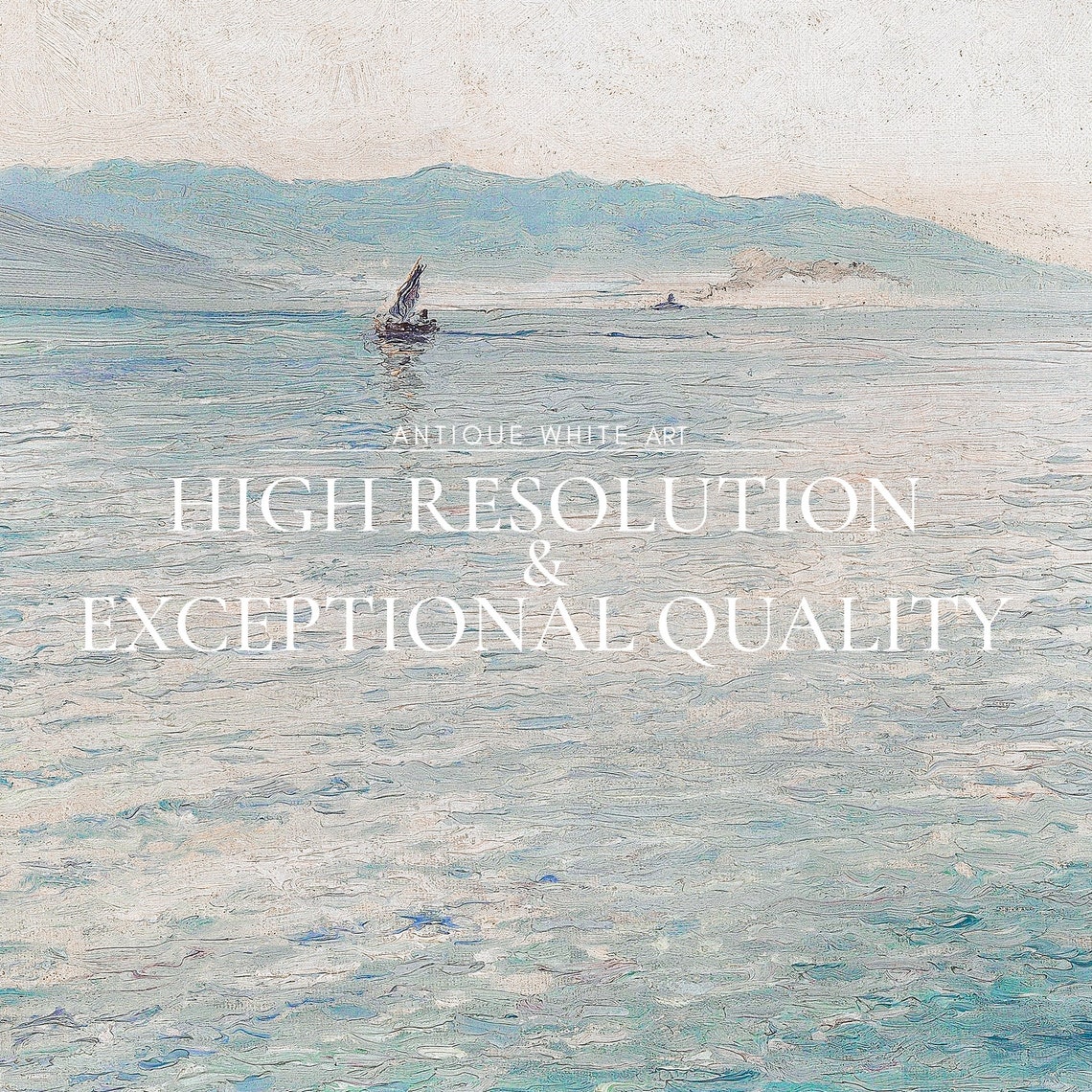 Calm Blue Ocean Sailboat Seascape Minimalist Nautical Wall Art - Image 4