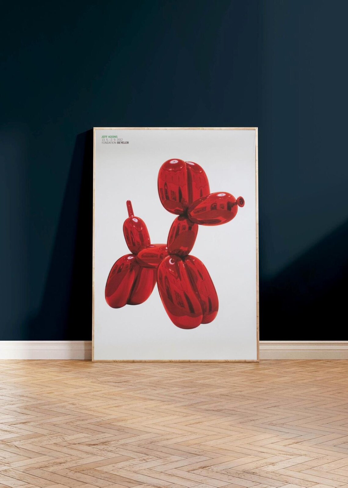 Red Balloon Dog Wall Art Poster Modern Pop Print Contemporary Sculpture Style Fun Home Decor Whimsical Artwork For Lovers