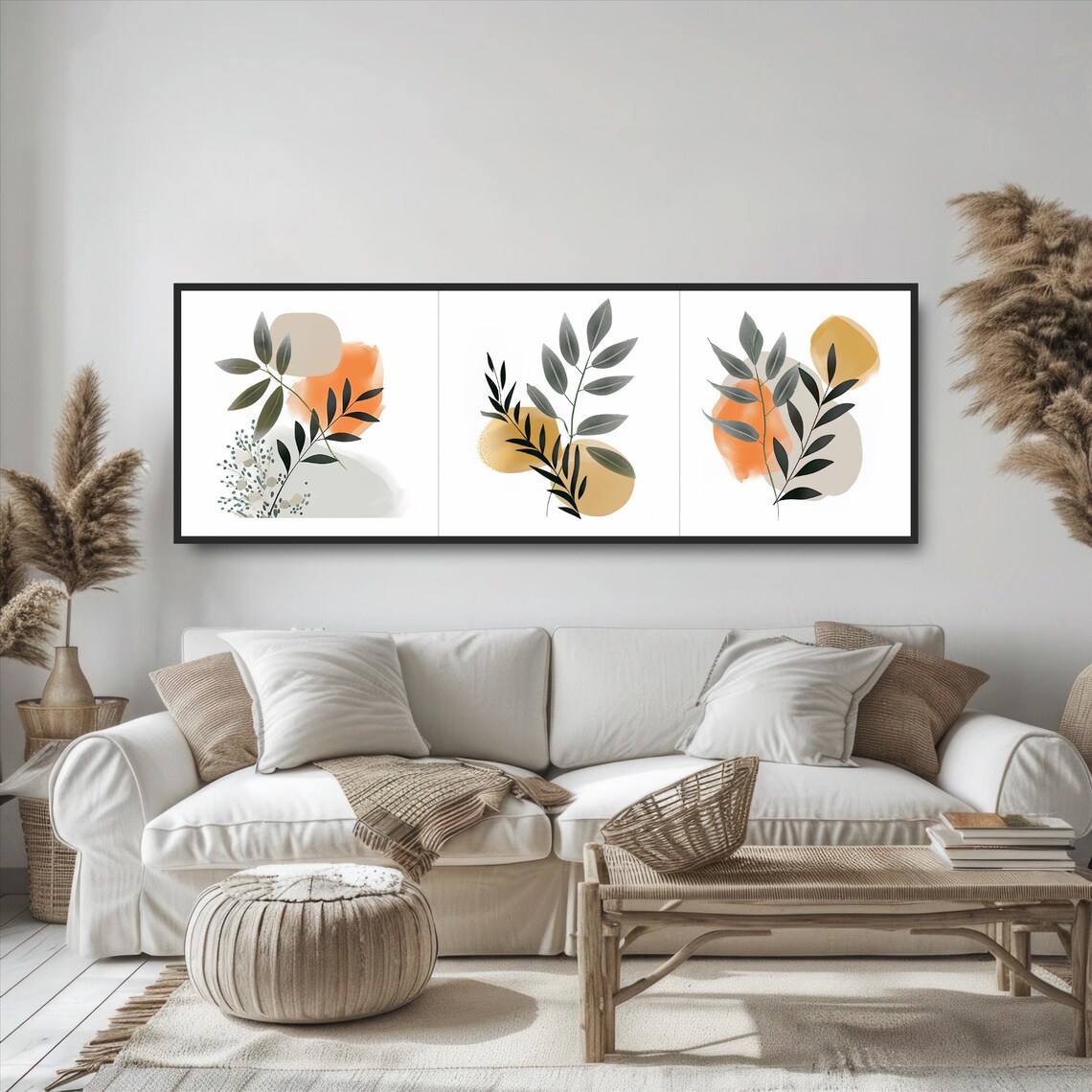 Simple Leaves Boho Mid-Century Modern Art Print - Image 5