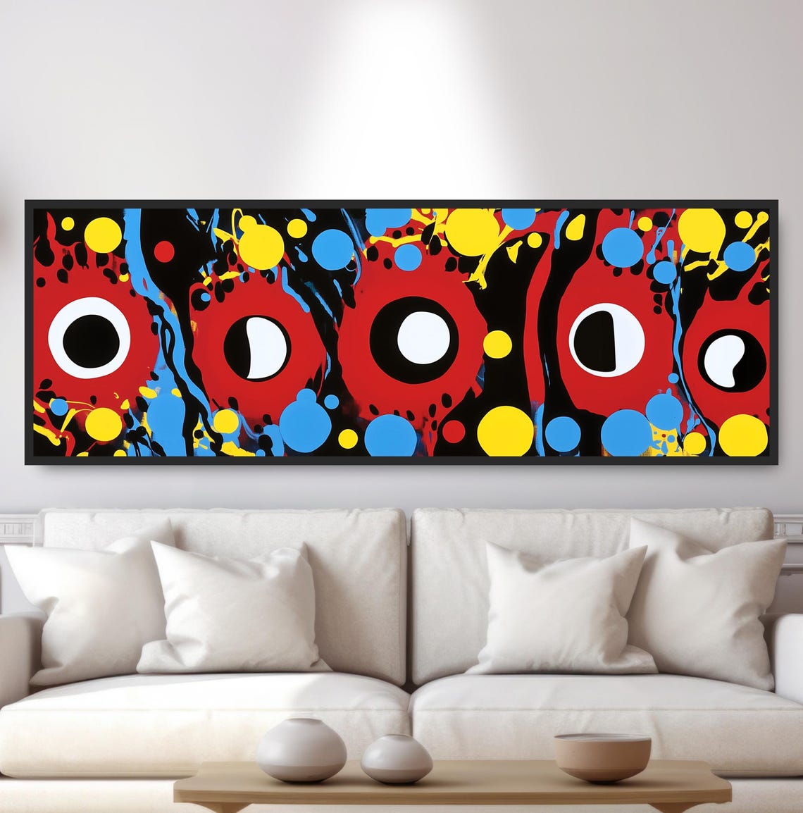 Red Circle Abstract Art Bold Contemporary Dot Splatter Wall Print