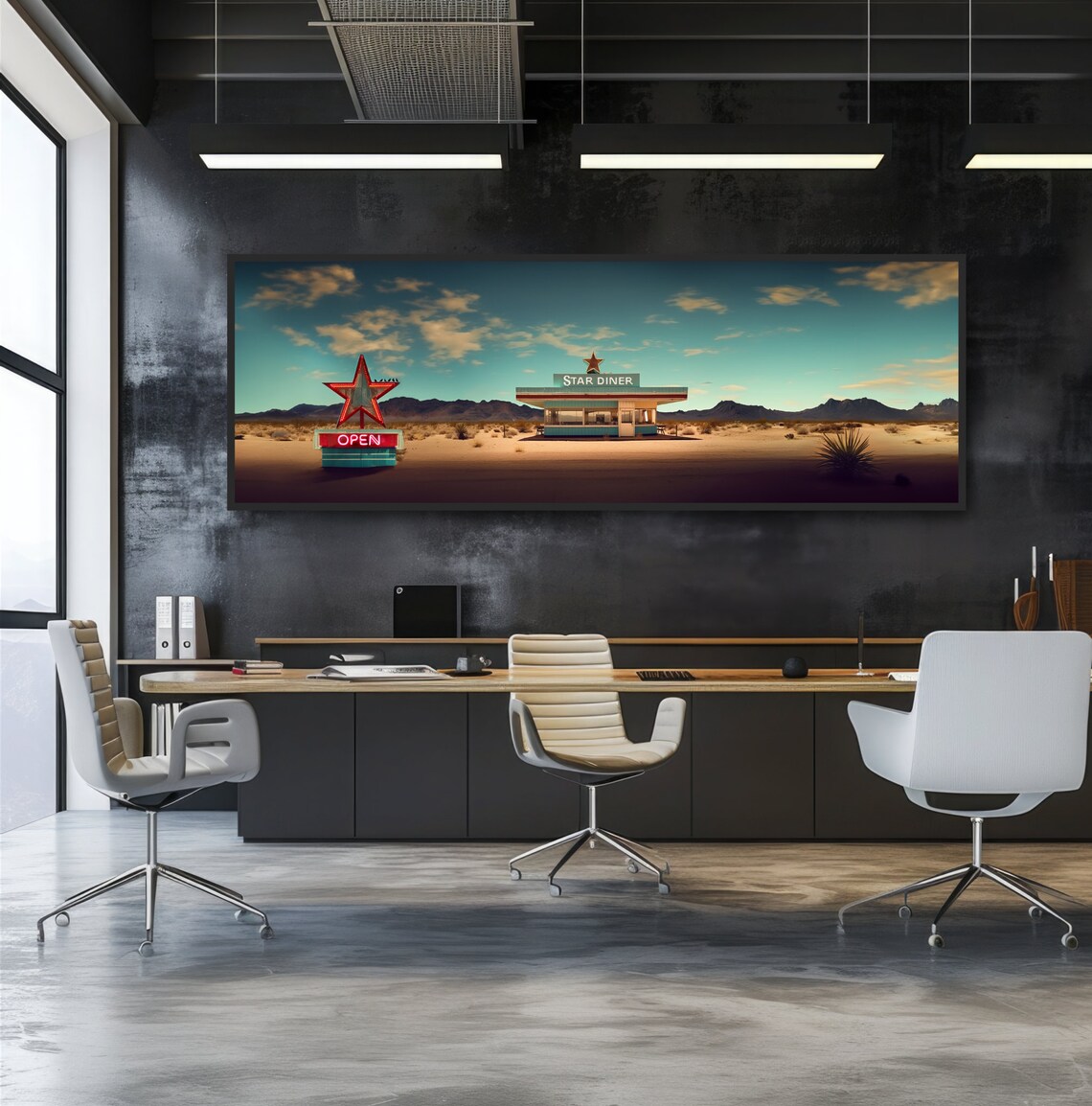 Desert Diner Americana Art Print, Retro Roadside Cafe - Image 3