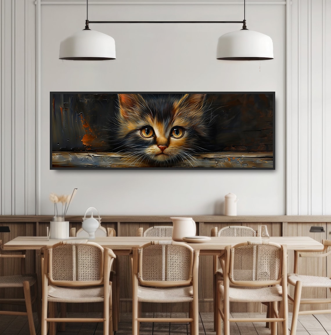 Farmhouse Kitten Oil-Painting-Style Art Print for Cat Owners - Image 3