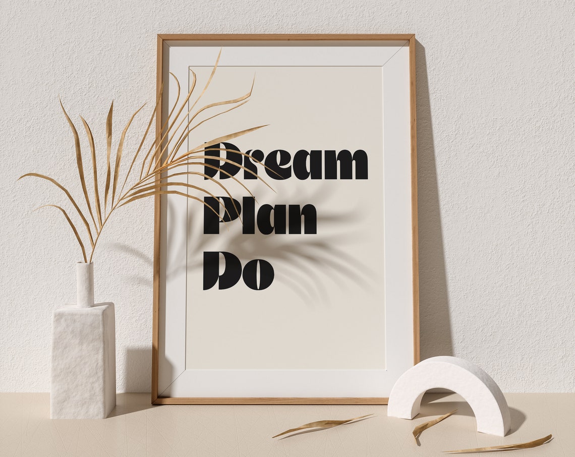 Dream Plan Do Bold Black Retro Typography Motivation Quote Poster - Image 4