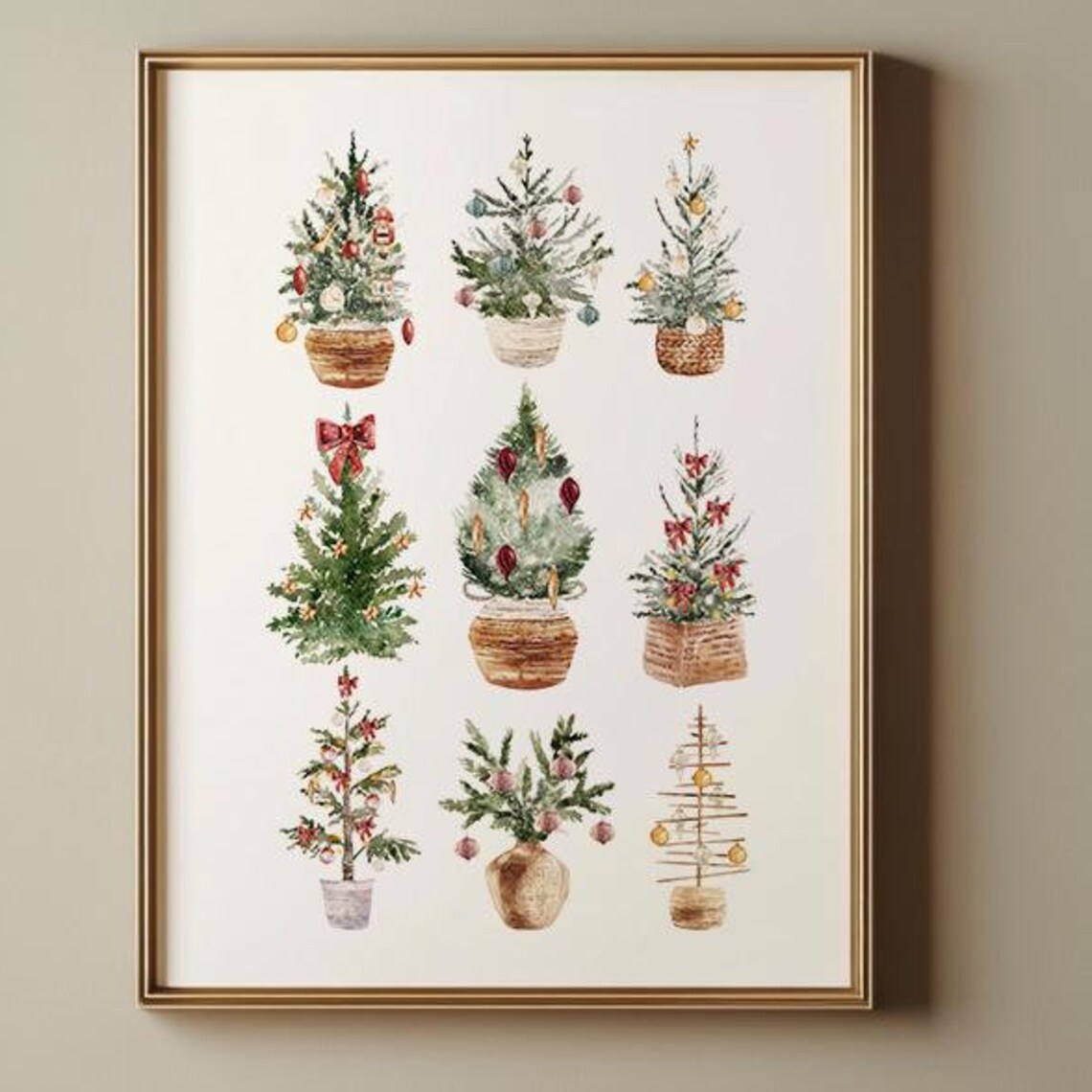Christmas Trees Art Print, Holiday Decor