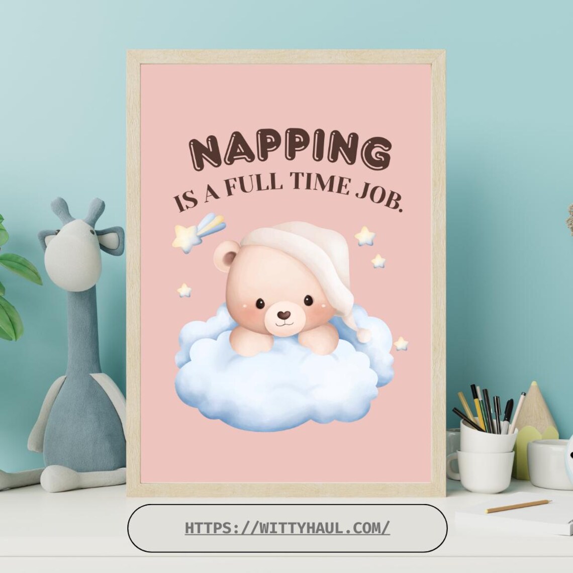 Cute Teddy Bear Nursery Art, New Parent Gift - Image 6