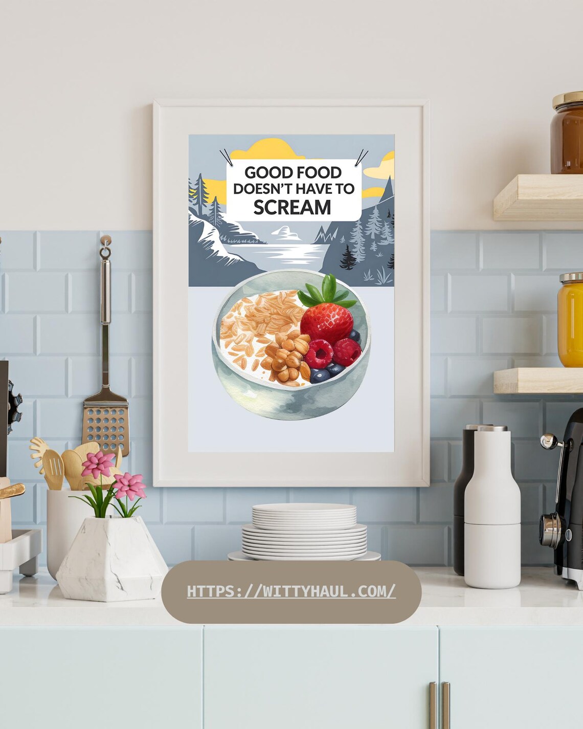 Funny Vegan Kitchen Art Print, Vegetarian Gift - Image 6