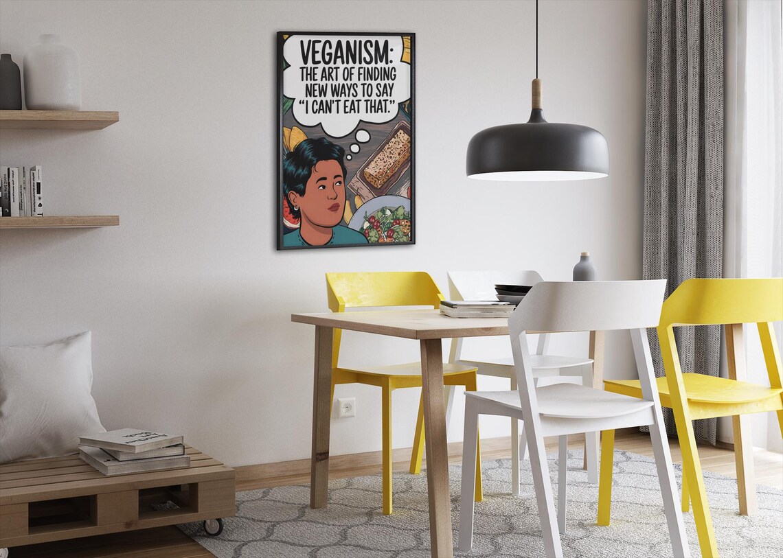 Vegan Art Print For Vegans Vegan Humor Poster Vegan Quotes For Vegan Vegan Wall Art Vegan Poster Funny Vegan Art - Image 2
