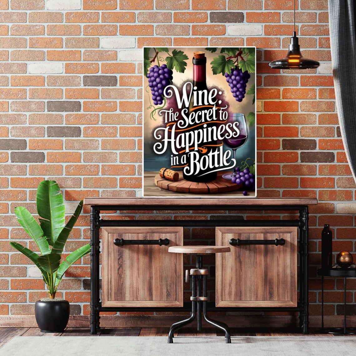 Wine Bottle Grapes Wine The Secret to Happiness in a Bottle Poster - Image 5