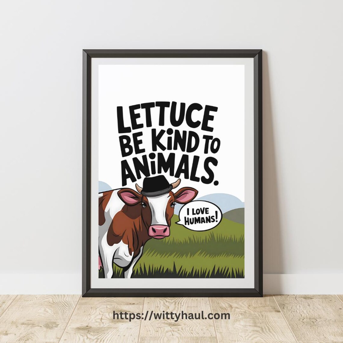 Funny Vegan Kitchen Art, Vegetarian Gift Ideas