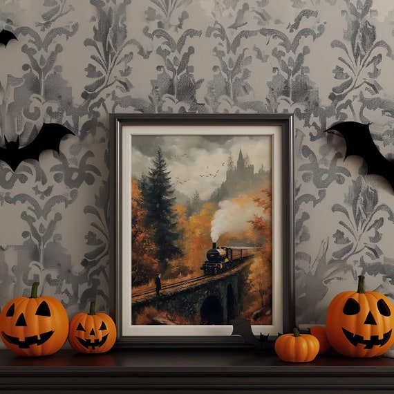 Halloween Vintage Wall Art Dark Academia Decoration Print Retro Decor Trendy Apartment Moody Poster Instant