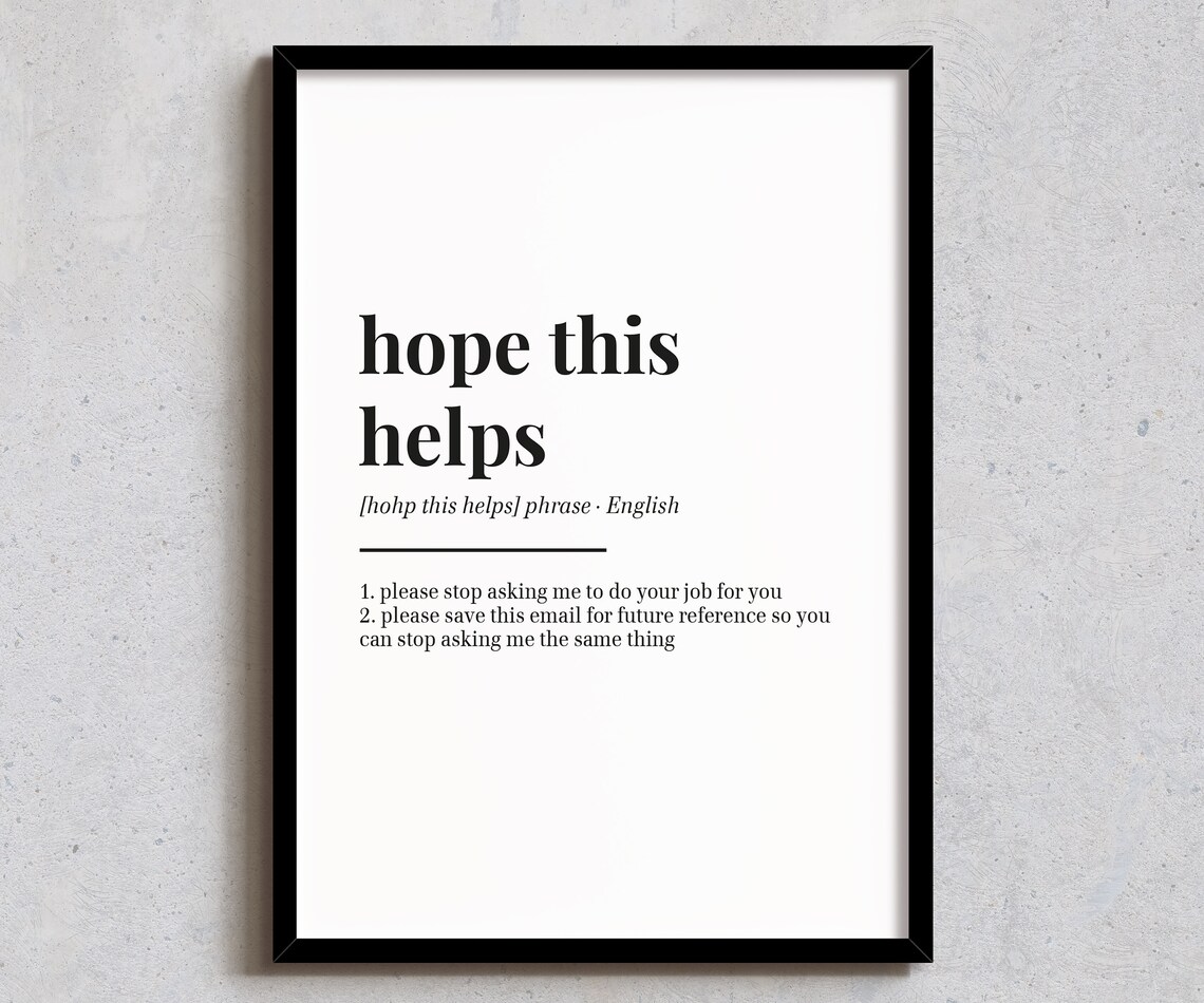 Funny Definition Print, Office Wall Art