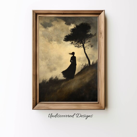 Woman In The Wind Art Print Vintage Oil Painting