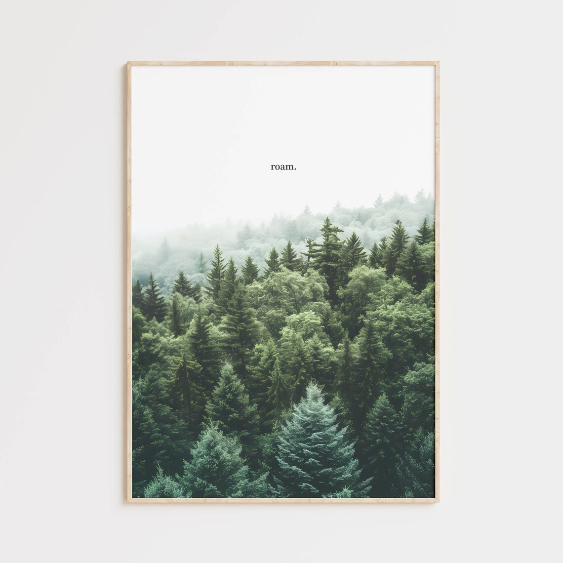 Forest Wanderlust Travel Poster, Minimalist Nature Scene
