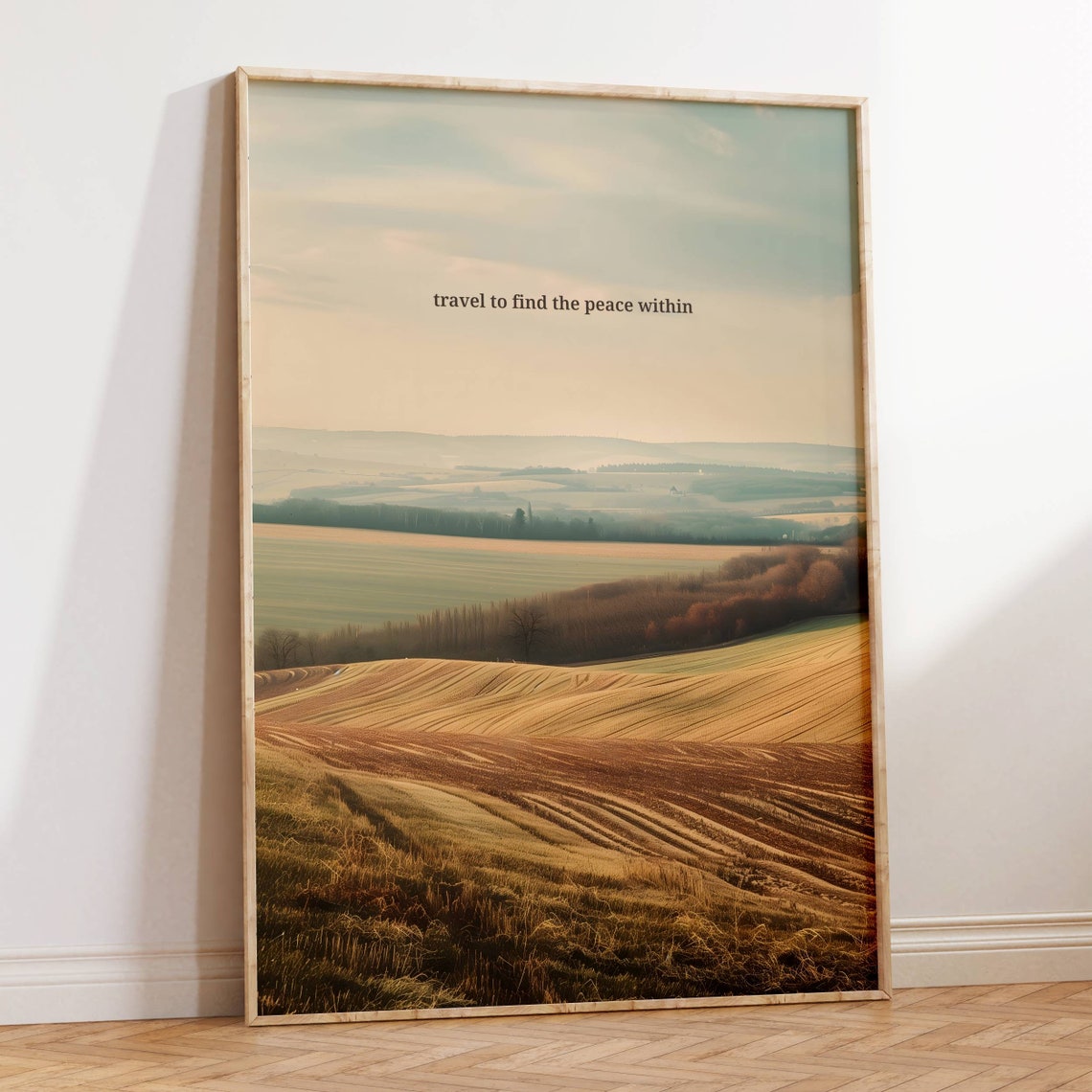 Travel To Find The Peace Within Countryside Quote Photo Poster - Image 2