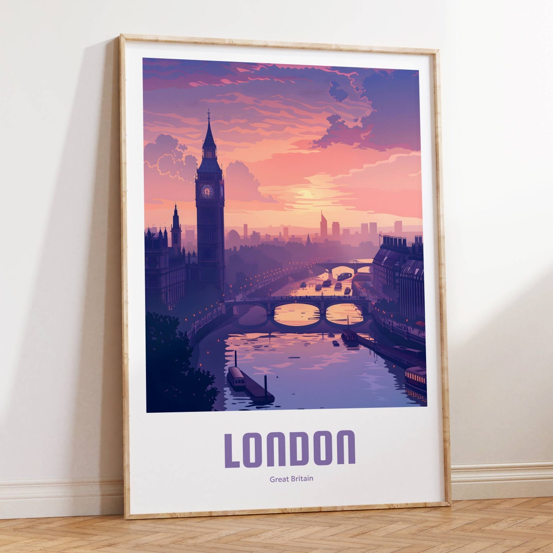 London Poster Vintage Travel Poster Retro London Travel Poster Gift London Wall Art Vintage Poster London Travel Poster - Image 4