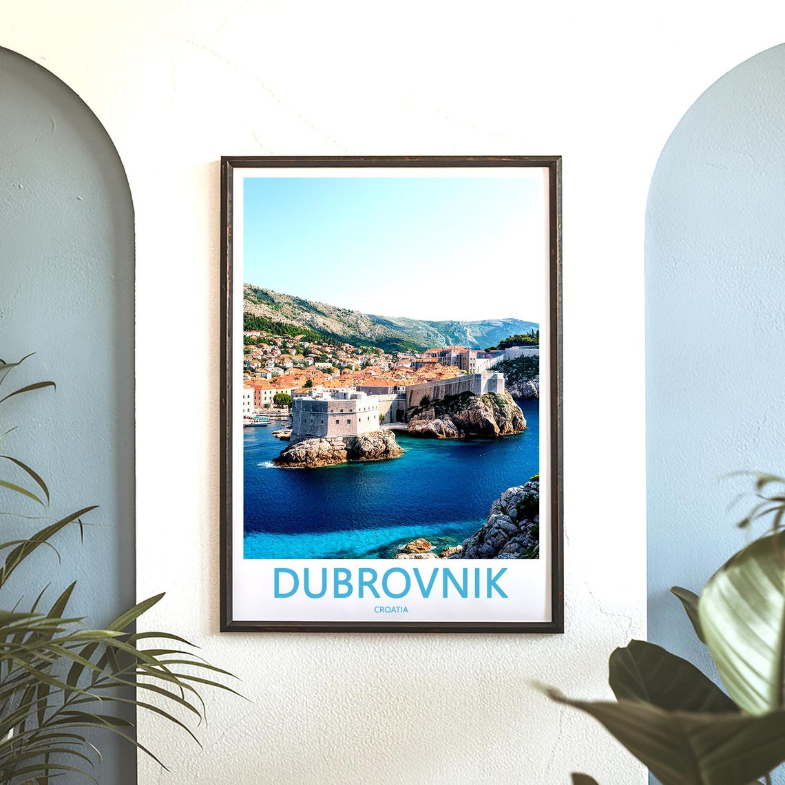 Dubrovnik Croatia Sea Fortress On Rocky Cliffs Travel Poster - Image 3