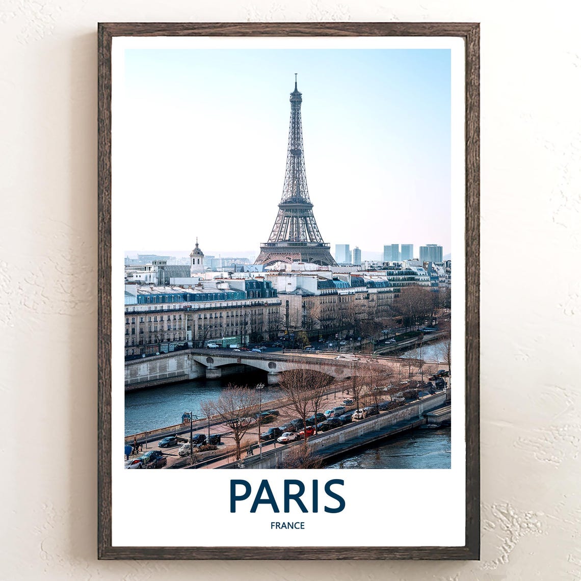 Paris Eiffel Tower Seine Winter Daytime City Photo View Poster
