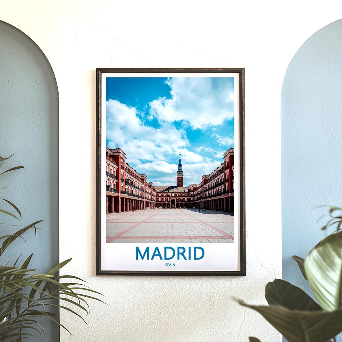 Madrid Plaza Mayor Wide Empty Plaza Panorama Photo View Poster - Image 3