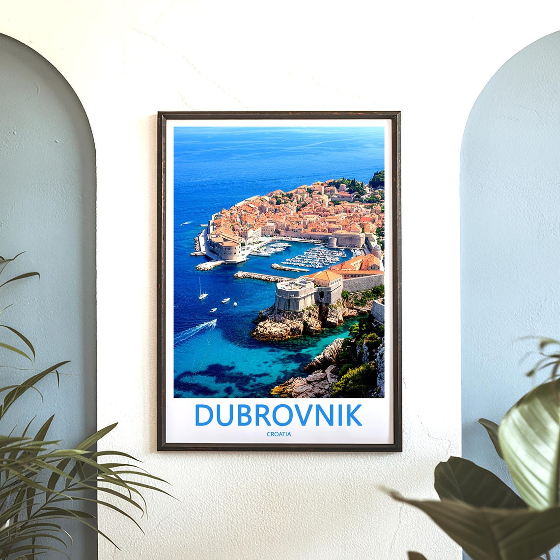 Dubrovnik Croatia Old Harbor Aerial Sea View Travel Wall Poster - Image 3