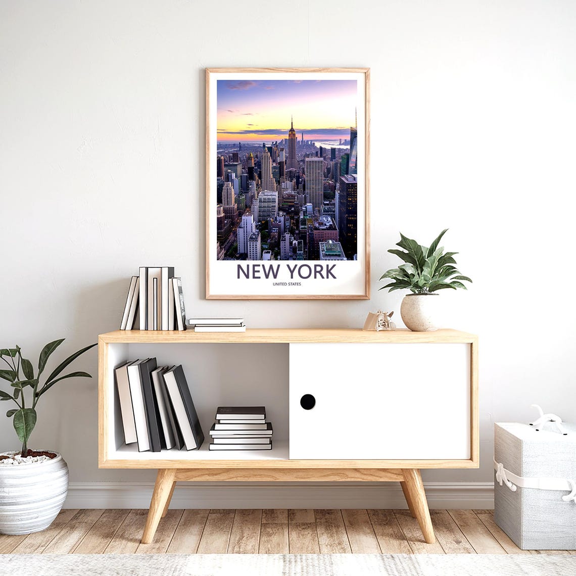 New York Empire State Building Sunset View Midtown Skyline Poster - Image 2