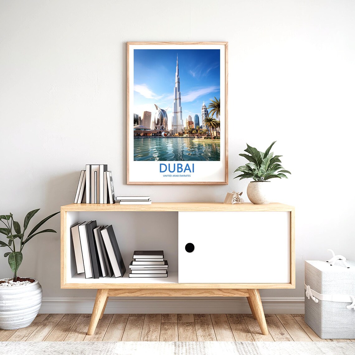 Dubai Burj Khalifa Lake View with Modern Towers Photo Travel Poster - Image 2