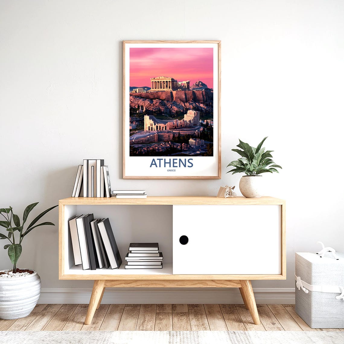 Athens Acropolis Magenta Dusk Over the Odeon Ruins Photo Poster - Image 2