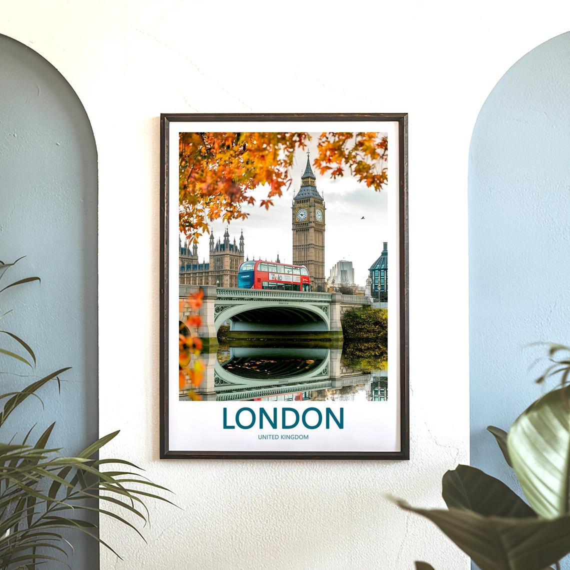 Big Ben and Westminster Bridge on an Autumn Day Photo Poster - Image 3