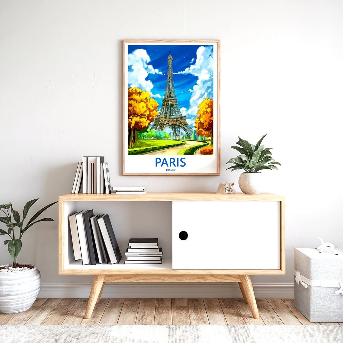 Eiffel Tower Framed by Golden Autumn Trees in a Paris Park Poster - Image 2