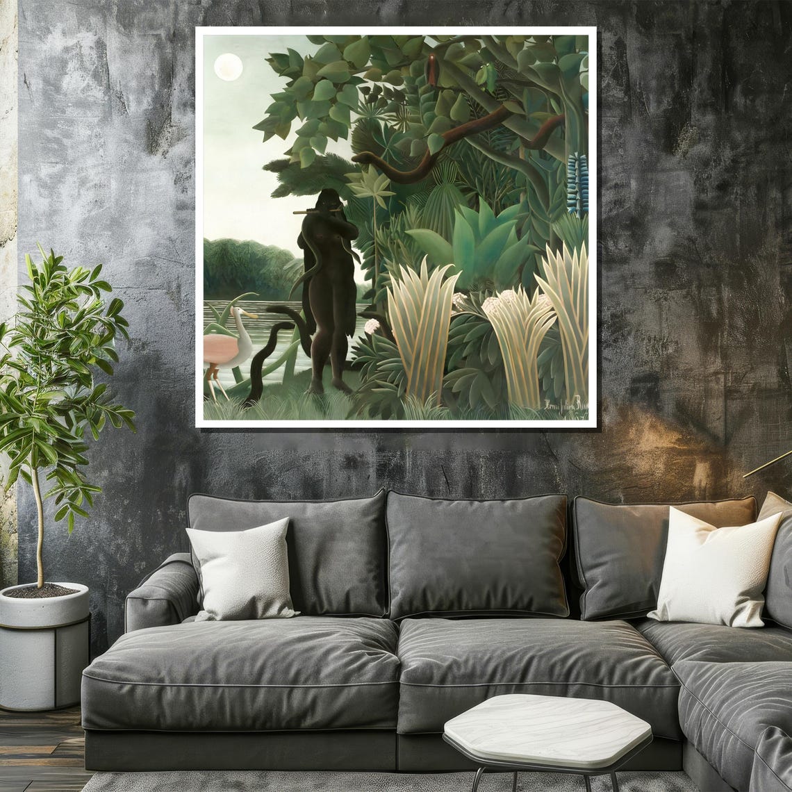 Exquisite Henri Rousseau The Equatorial Jungle Painting Lush Greenery Art Gift For Nature Lovers And Exotic Home Decor - Image 2