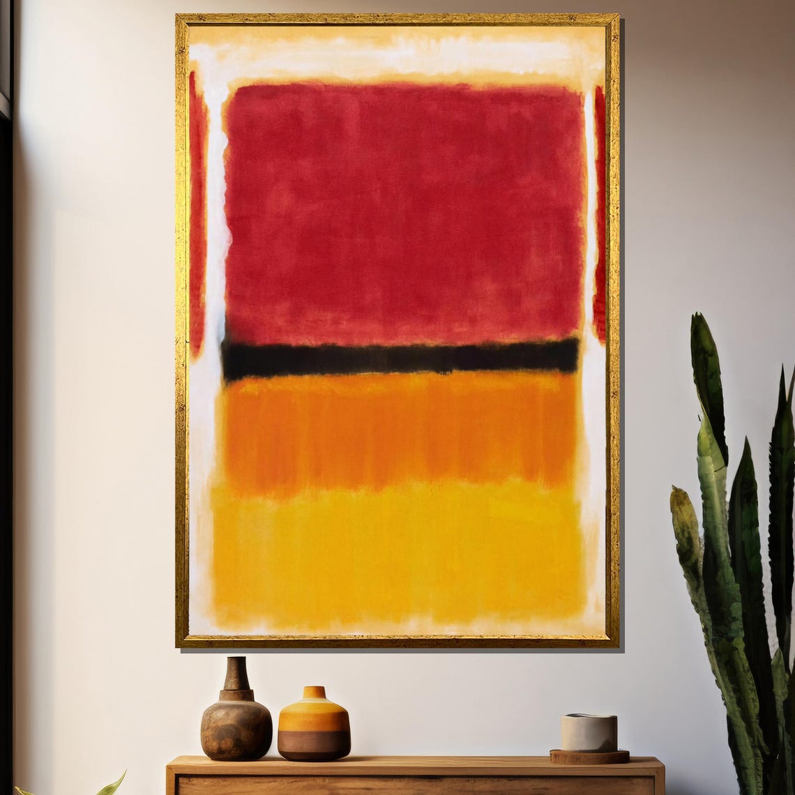 Mark Rothkos Untitled Bold Red Black And Orange Color Block Painting Ideal Gift For Modern Art Enthusiasts
