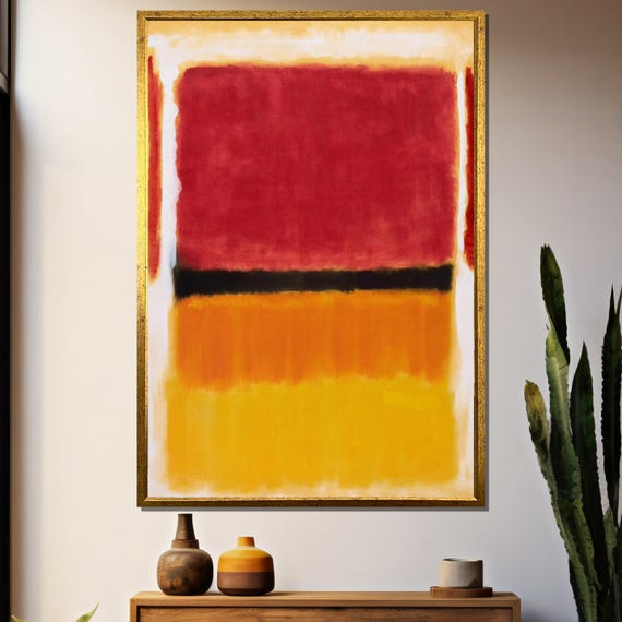 Mark Rothkos Untitled Bold Red Black And Orange Color Block Painting Ideal Gift For Modern Art Enthusiasts
