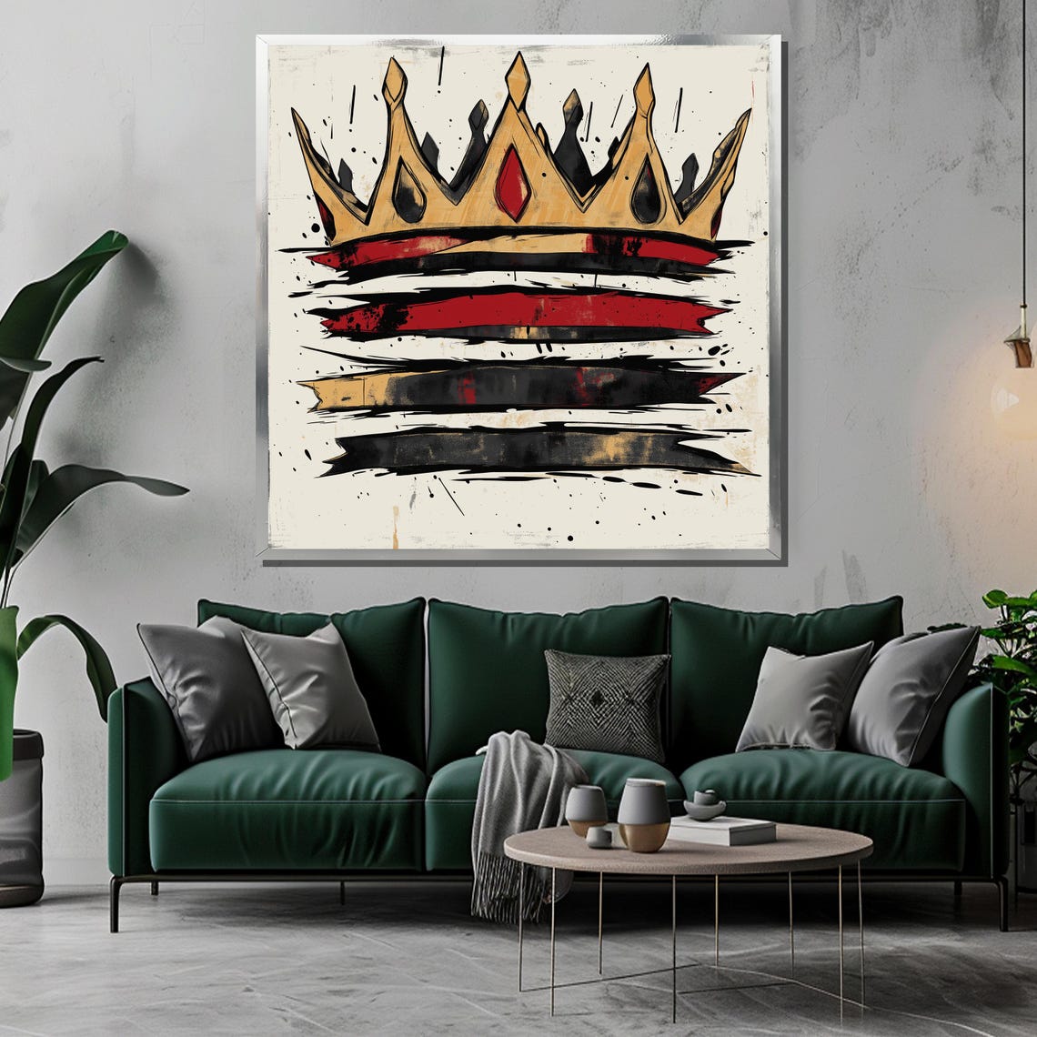 Graffiti Crown Painting Bold Street Art Wall Decor Urban Pop Art Royalty Modern Expressionist Artwork Unique Gift - Image 3