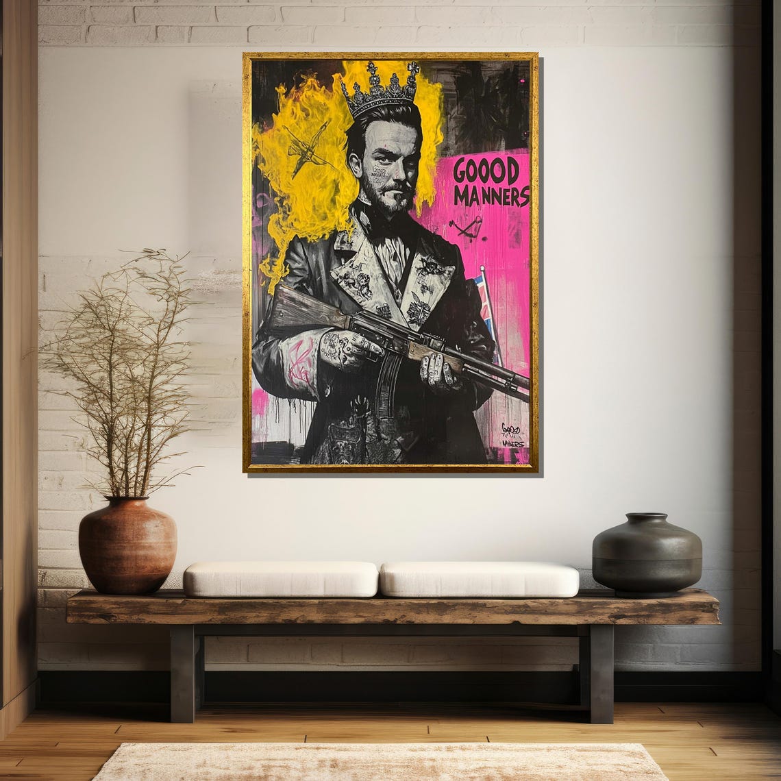 Graffiti King Painting Urban Pop Art Street Art Wall Decor Modern Royalty Artwork Bold Contemporary Gift - Image 5