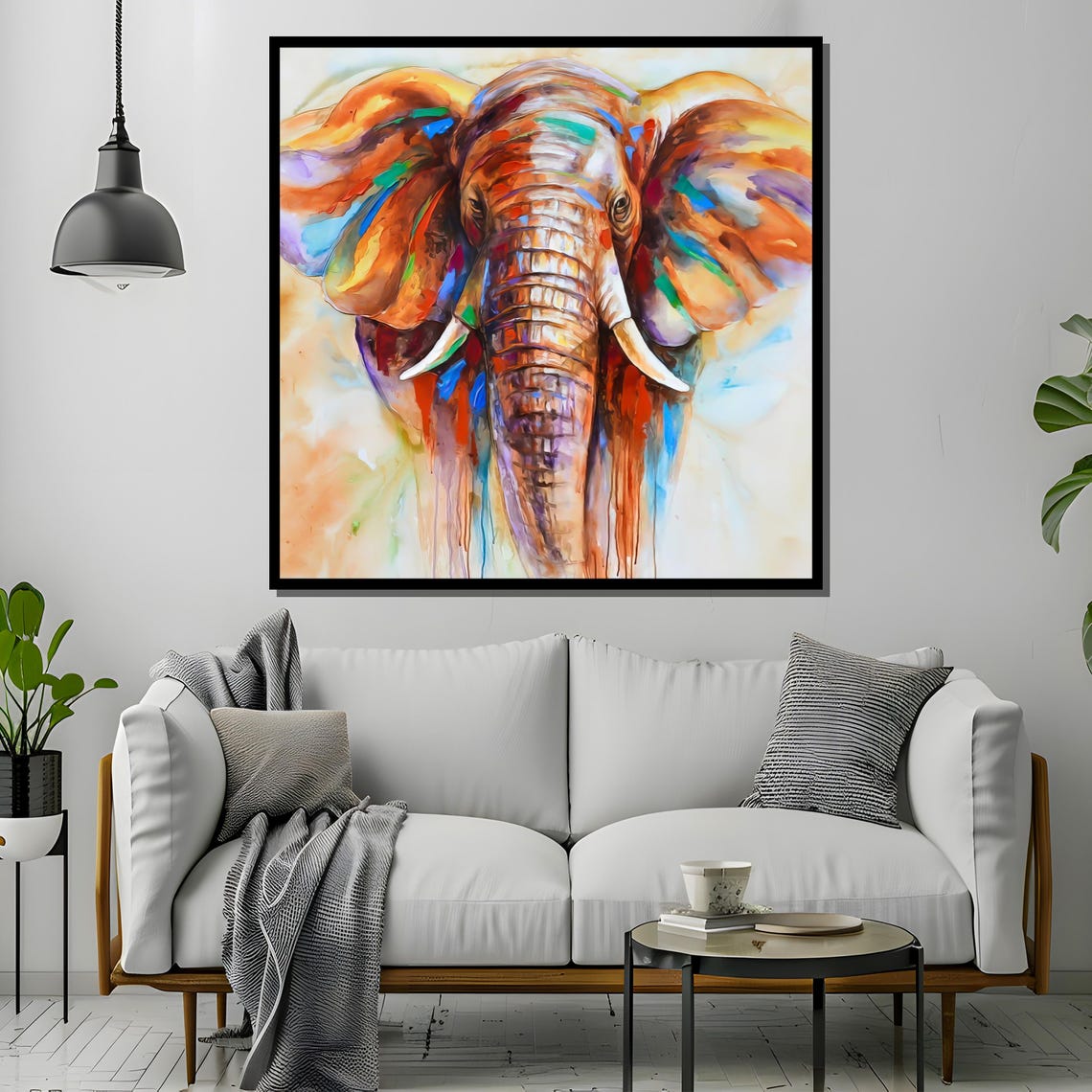Olorful Elephant Painting Vibrant Wildlife Art For Bold Home Decor Or Unique Gift For Animal Lovers - Image 4