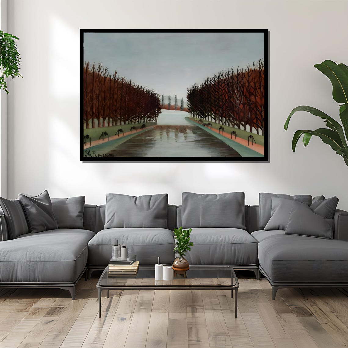 Henri Rousseau Le Canal Autumn Tree Lined Waterway Repro Poster - Image 4
