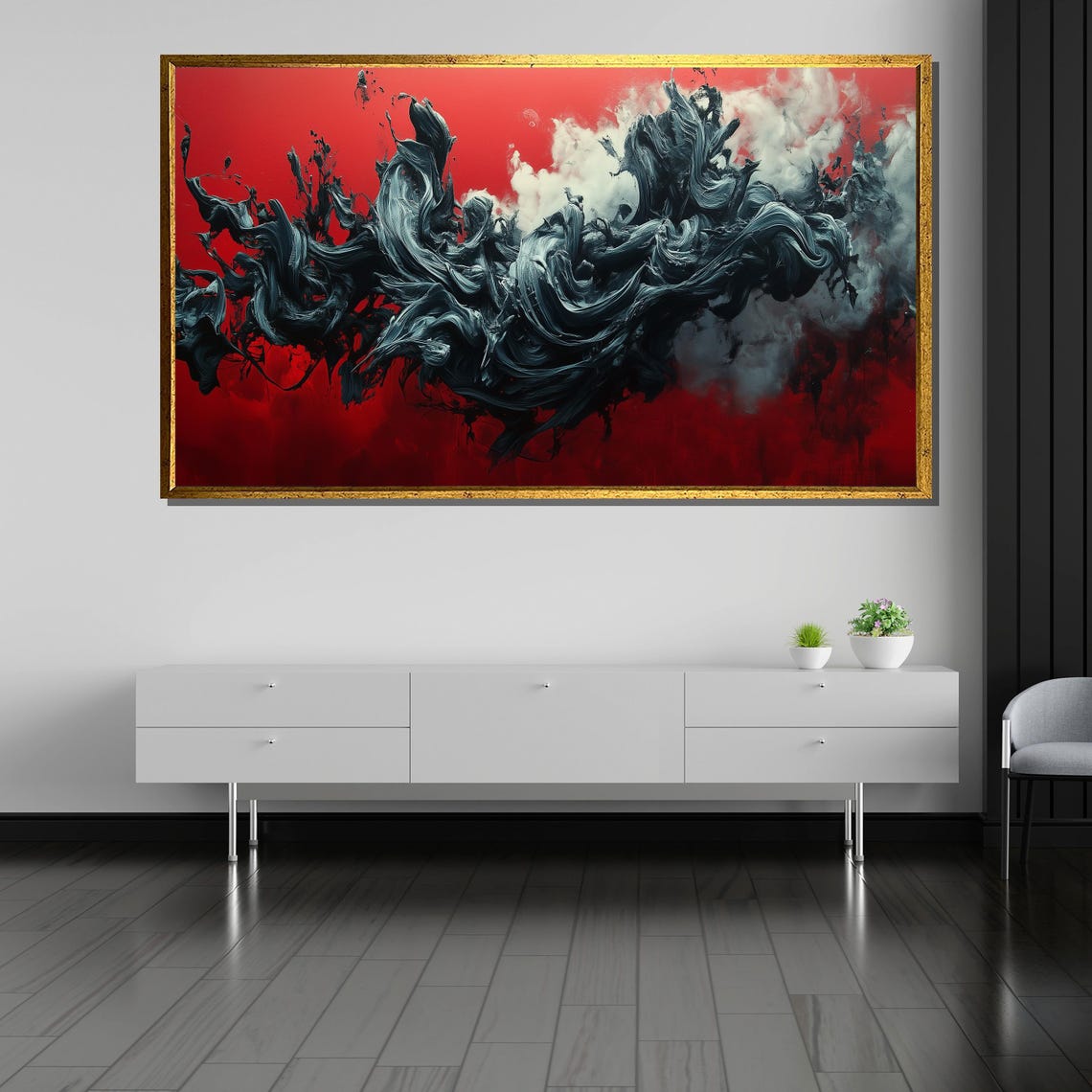 Abstract Swirling Motion Painting Bold Art Gift For Modern Home Or Office Decor - Image 5