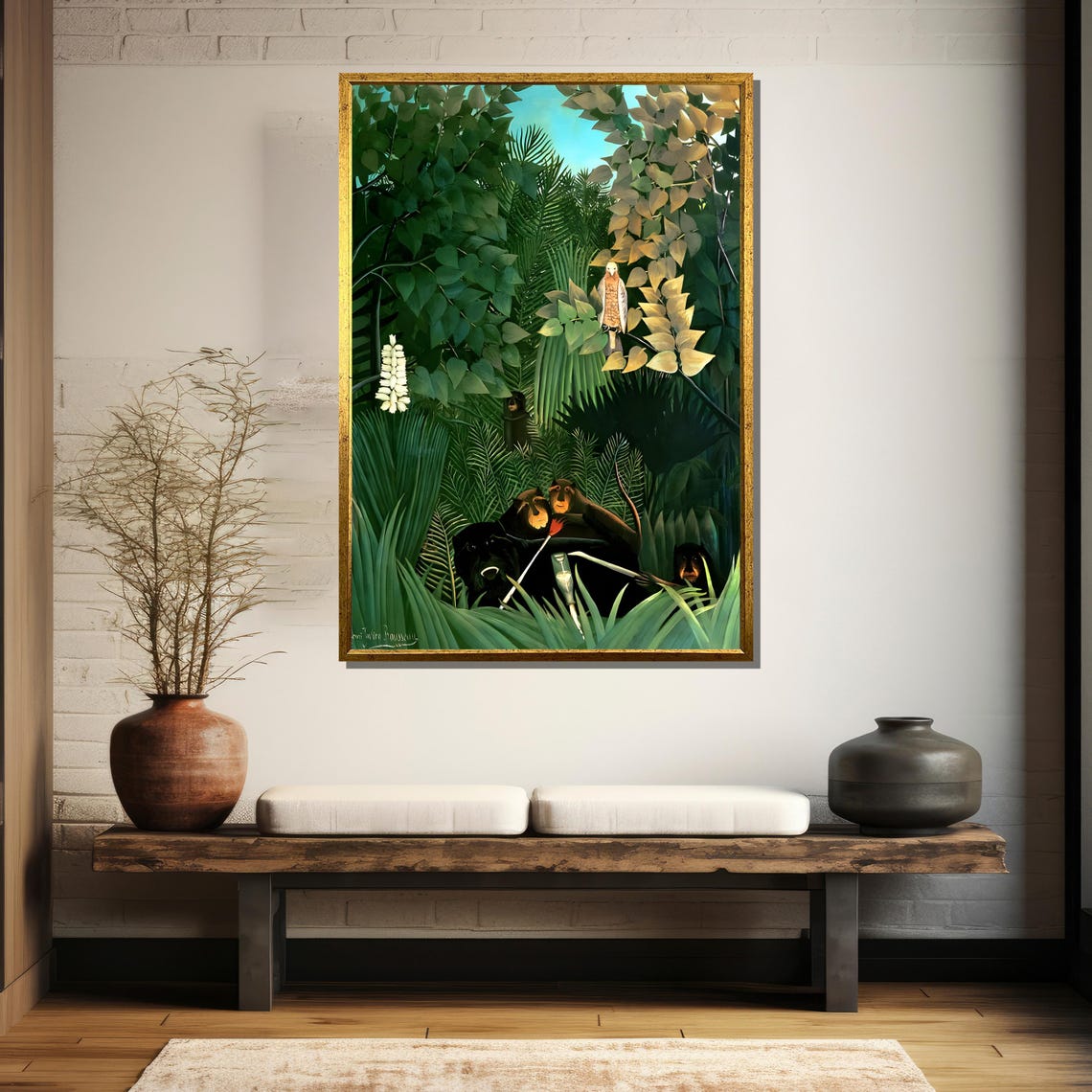 Henri Rousseaus The Merry Jesters Whimsical Jungle Scene Painting Lush And Playful Art Gift For Nature Lovers - Image 5