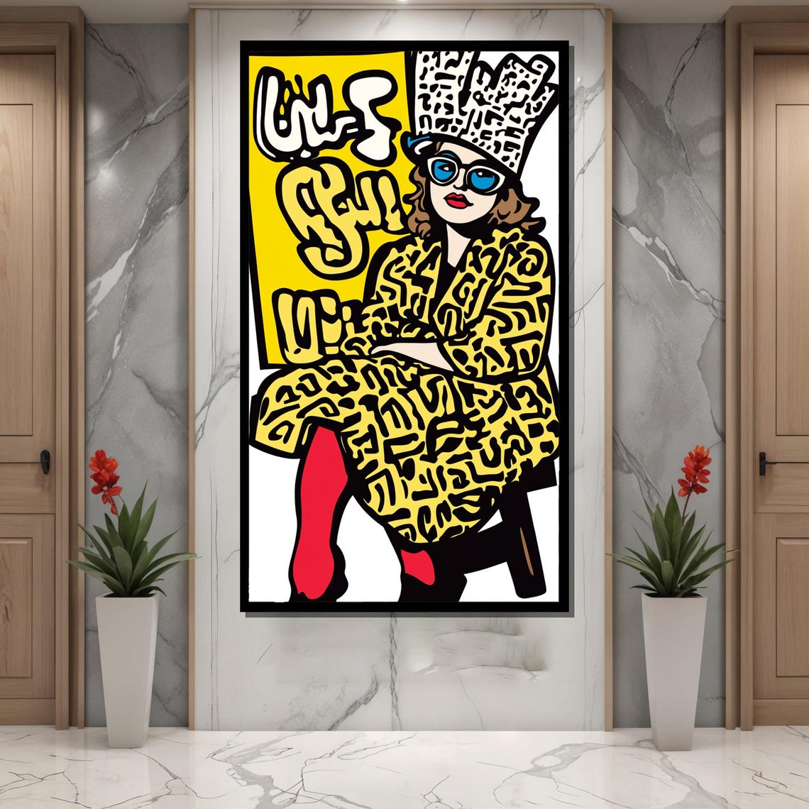 Pop Art Woman Painting Bold Graffiti Portrait Abstract Street Art Wall Decor Vibrant Modern Illustration Unique Contemporary Gift - Image 4