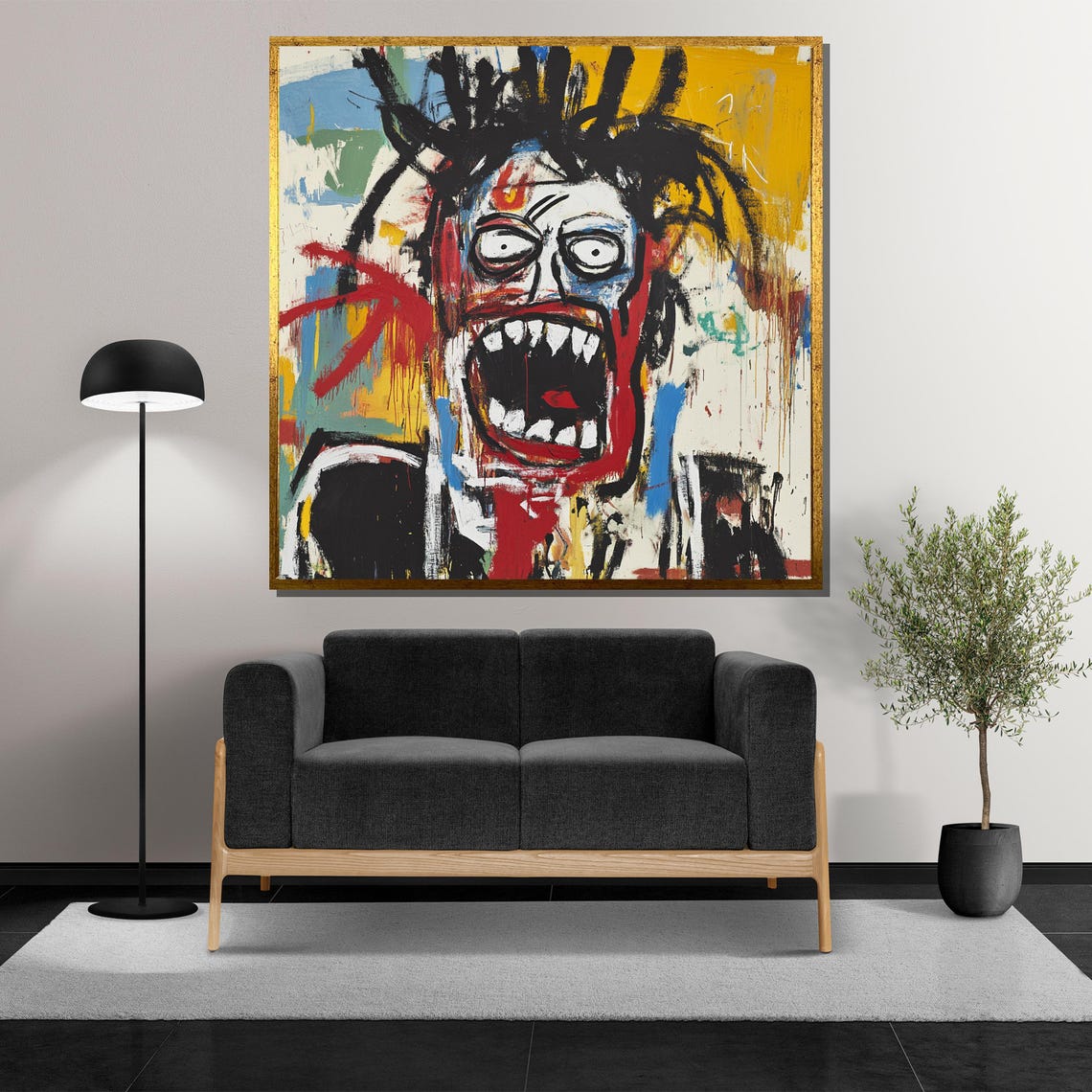 Expressive Abstract Painting Bold Graffiti Street Art Neo Expressionist Wall Decor Raw Emotional Artwork Modern Urban Home Gift - Image 5