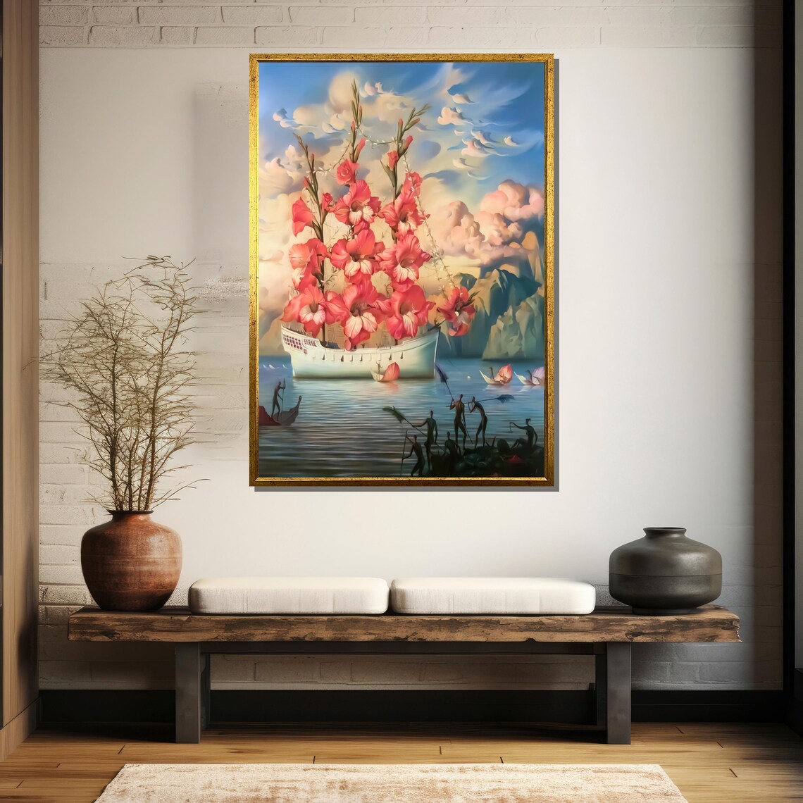 Surreal Flower Ship, Fantasy Nature Art Print - Image 5
