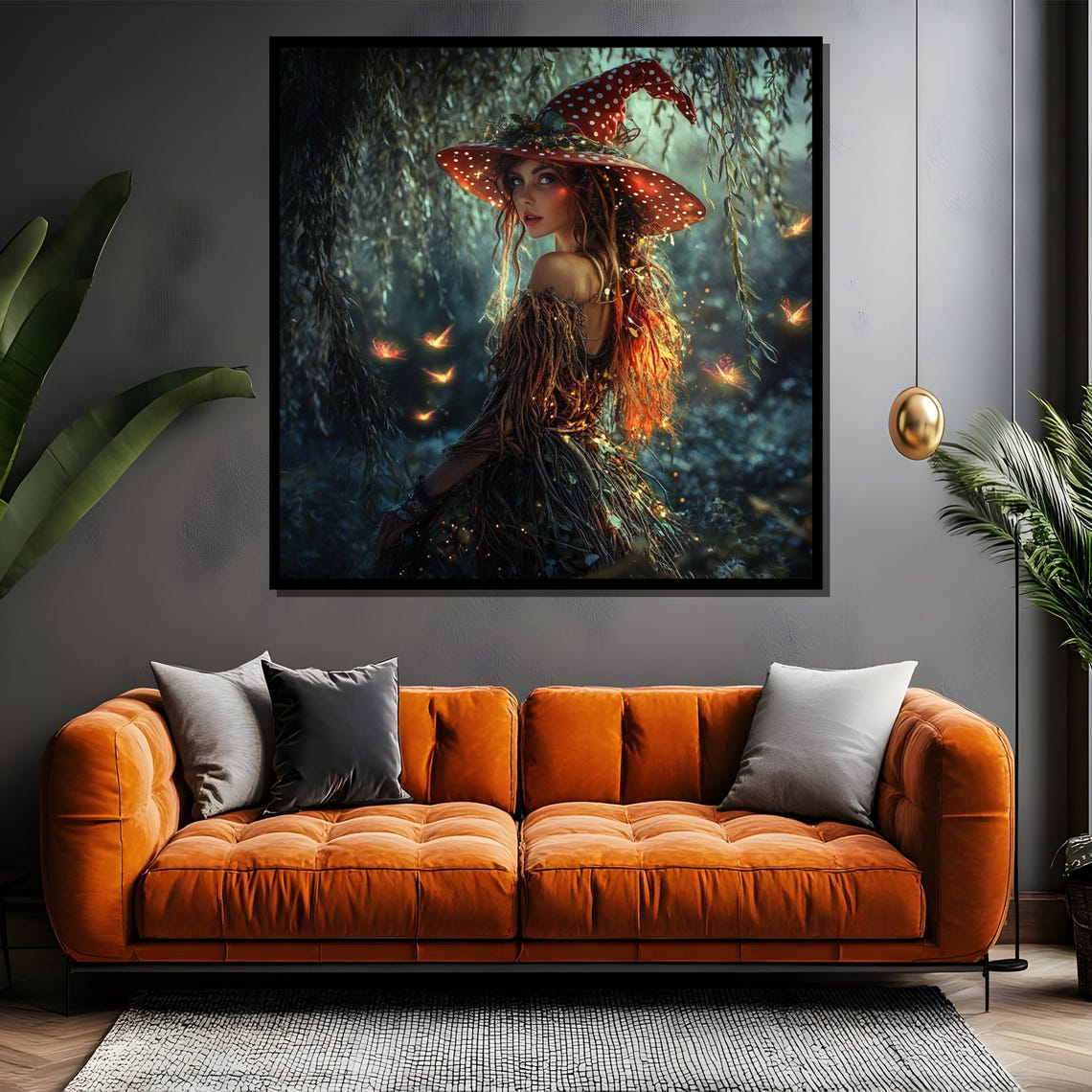 Enchanting Fey Woman In A Polka Dot Hat Amidst A Mystical Forest - Image 4
