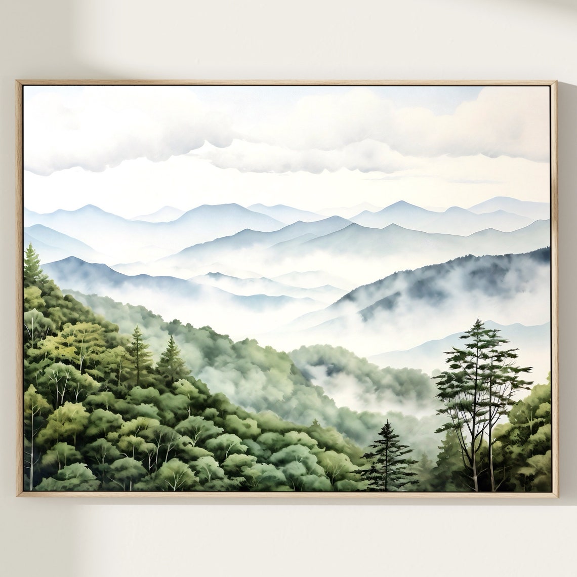 Great Smoky Mountains National Park Travel Print Great Smoky Mountains Art Poster Print Painting Decor Tennessee And North Carolina Usa