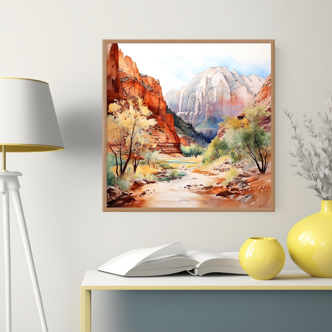 Zion National Park Utah Watercolor Art Print - Image 2